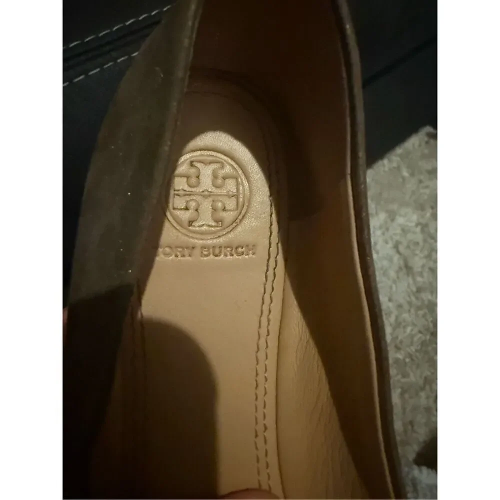 ✅Tory Burch chase Nappa Gold Lather Ballet Flats